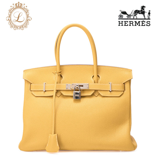HERMES Birkin 30 Handbag Togo Janne Silver-Tone Hardware, Pre-Owned