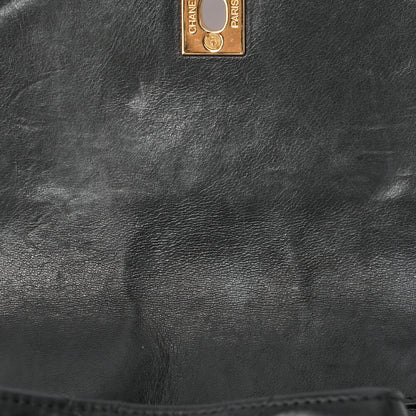 CHANEL Matlasse Outside Flap Turnlock Chain Backpack Lambskin Black Gold-Tone Hardware, Pre-Owned