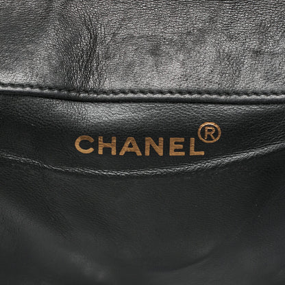CHANEL Matlasse Outside Flap Turnlock Chain Backpack Lambskin Black Gold-Tone Hardware, Pre-Owned