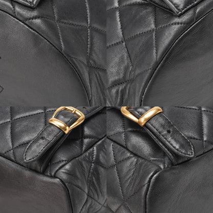 CHANEL Matlasse Outside Flap Turnlock Chain Backpack Lambskin Black Gold-Tone Hardware, Pre-Owned
