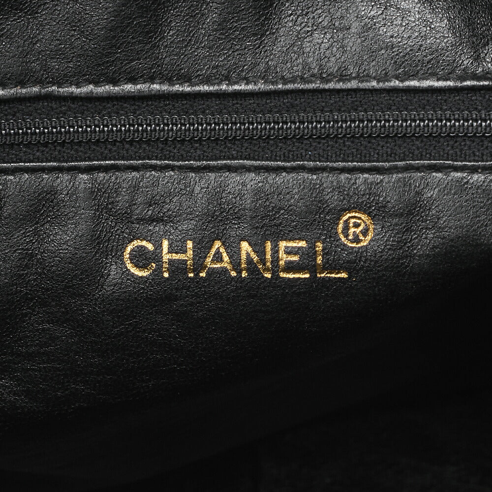 CHANEL Matlasse Coco Mark Fringe Large Size Shoulder Lambskin Black Gold-Tone Hardware, Pre-Owned