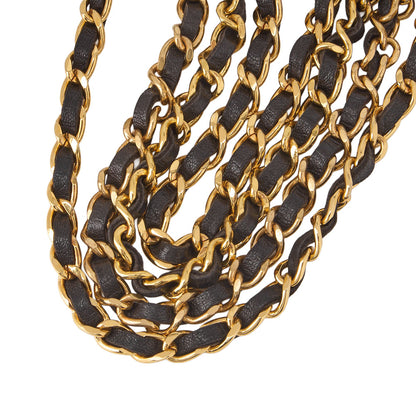 CHANEL Cocomark Chain Belt GP X Leather Black  Gold (Gold Plated) Gold-Tone Hardware, Pre-Owned