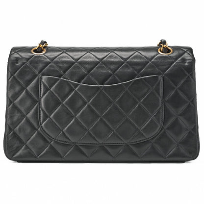 CHANEL Shoulder Bag Matelassé Double Flap 25cm Chain Shoulder Lambskin Black Gold-Tone Hardware, Pre-Owned