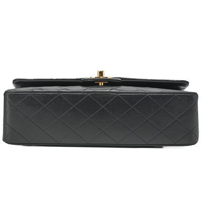 CHANEL Shoulder Bag Matelassé Double Flap 25cm Chain Shoulder Lambskin Black Gold-Tone Hardware, Pre-Owned