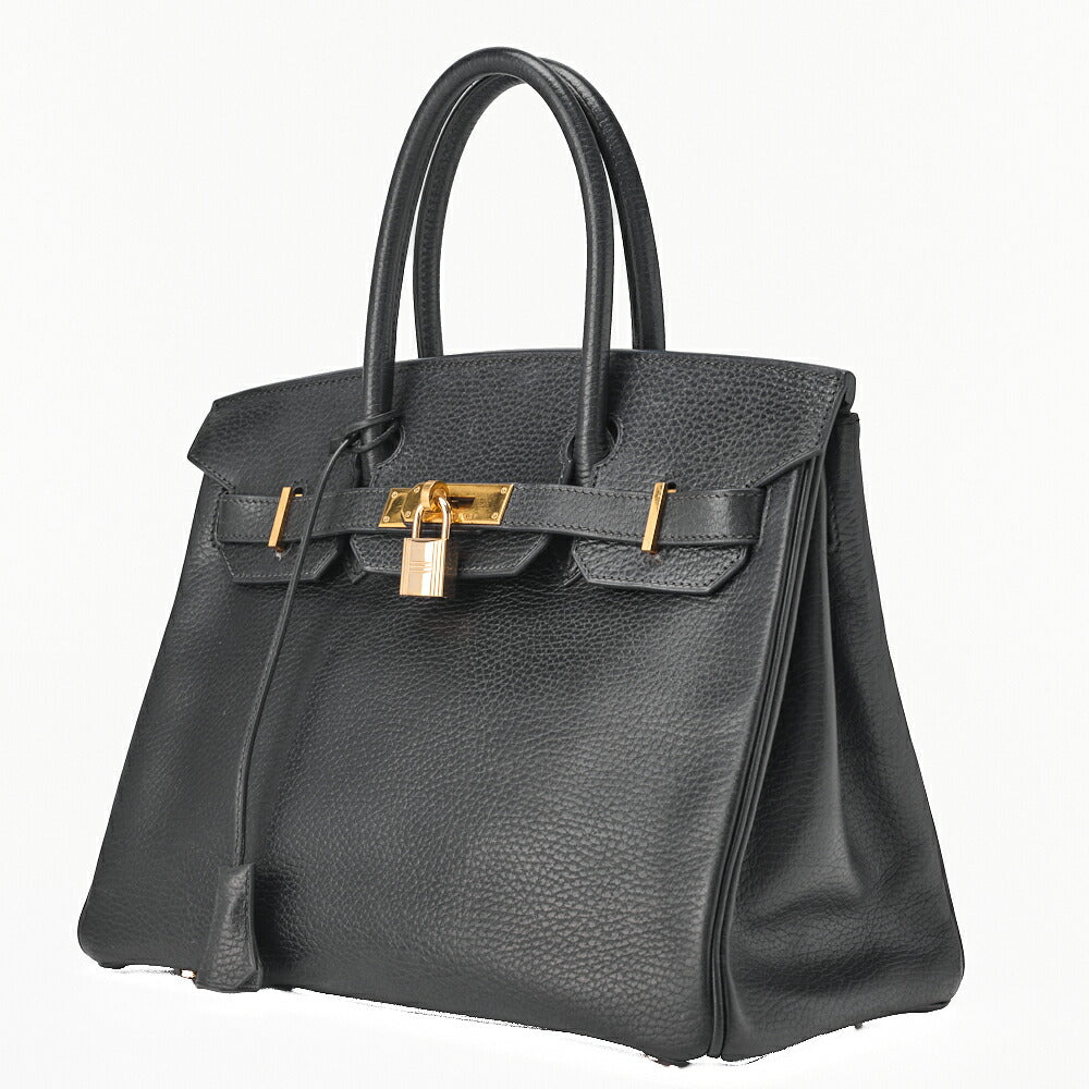 HERMES Birkin 30 Tote Bag Ardennes Black (Gold-Tone Hardware, Pre-Owned