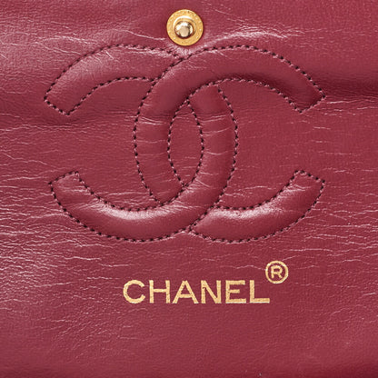 CHANEL Chain Shoulder Bag Matelassé Double Flap 23cm Lambskin Black Gold-Tone Hardware, Pre-Owned