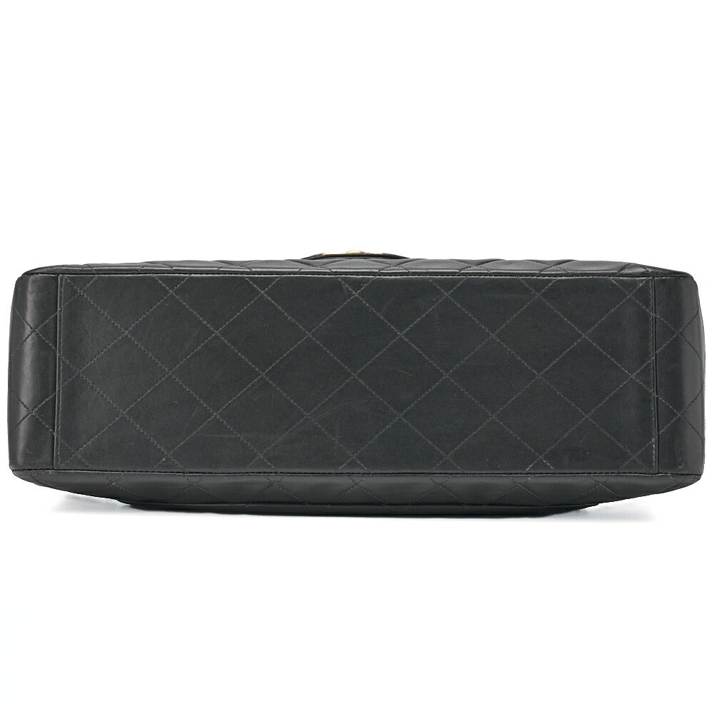 CHANEL Deca Matelassé Turnlock Single Flap Chain Shoulder Lambskin Black Gold-Tone Hardware, Pre-Owned