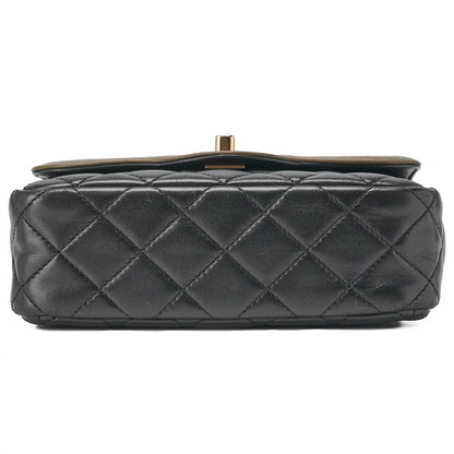 CHANEL Mini Matelassé Turnlock Chain Shoulder Bag Lambskin Bicolor Gold-Tone Hardware, Pre-Owned