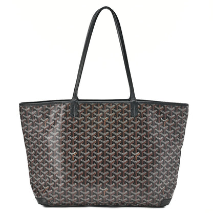 GOYARD Saint-Louis Artois MM Tote Bag Coated Canvas Black Silver-Tone Hardware, Pre-Owned