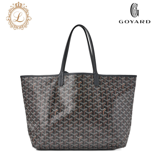 GOYARD [Goyard] Saint-Louis PM Tote Bag Coated Canvas Black Silver-Tone Hardware, Pre-Owned