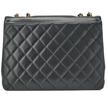 CHANEL Shoulder Bag Big Coco Turnlock Matelassé Black Gold-Tone Hardware, Pre-Owned