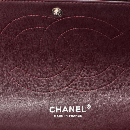 CHANEL Chain Shoulder Bag Deca Matelassé 30cm Double Flap Caviar Skin Black Gold-Tone Hardware, Pre-Owned