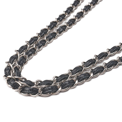 CHANEL Chain Shoulder Bag Deca Matelassé 30cm Single Flap Caviar Skin Black Gold-Tone Hardware, Pre-Owned