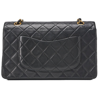 CHANEL Shoulder Bag Matelassé Double Flap 25cm Chain Shoulder Lambskin Black Gold-Tone Hardware, Pre-Owned