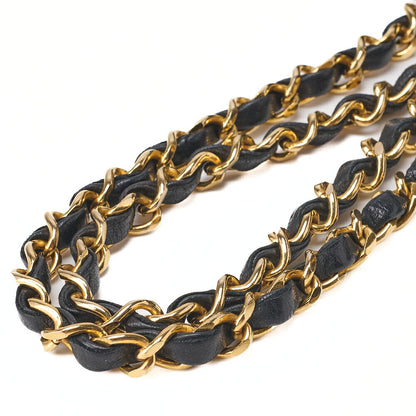 CHANEL Shoulder Bag Matelassé Double Flap 25cm Chain Shoulder Lambskin Black Gold-Tone Hardware, Pre-Owned