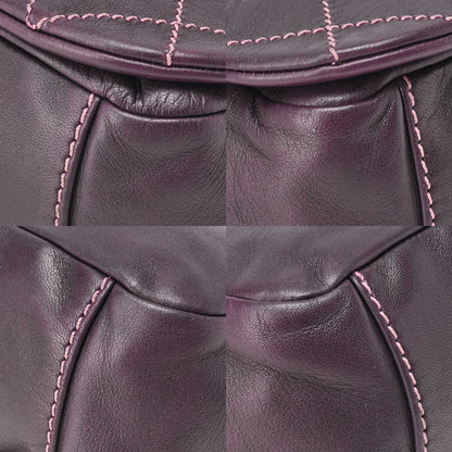 CHANEL Shoulder Bag Matelassé Wild Stitch Big Coco Lambskin Purple Silver-Tone Hardware, Pre-Owned