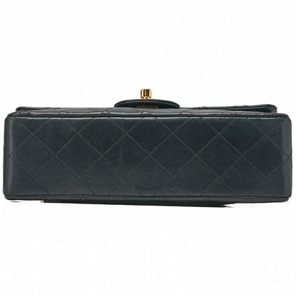 CHANEL Chain Shoulder Bag Matelassé Double Flap 23cm Lambskin Dark Navy Gold-Tone Hardware, Pre-Owned