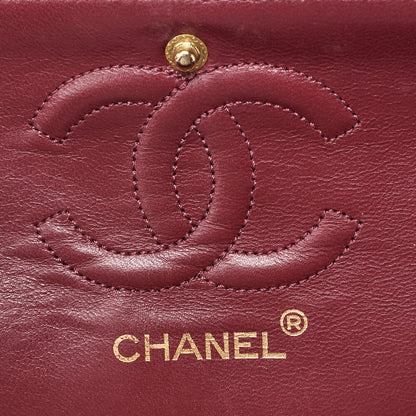 CHANEL Chain Shoulder Bag Matelassé Double Flap 23cm Lambskin Dark Navy Gold-Tone Hardware, Pre-Owned