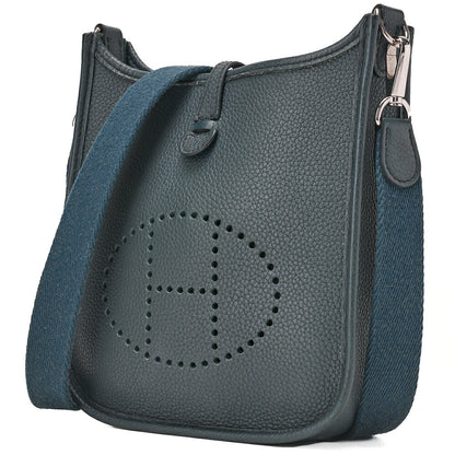 HERMES Evelyn TPM Shoulder Bag Tryon Clemence Blue Orage Blue orage Silver-Tone Hardware, Pre-Owned