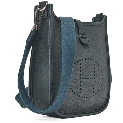 HERMES Evelyn TPM Shoulder Bag Tryon Clemence Blue Orage Blue orage Silver-Tone Hardware, Pre-Owned