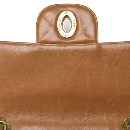 CHANEL Chain Shoulder Bag Deca Matelassé 30cm Single Flap Lambskin Black Gold-Tone Hardware, Pre-Owned