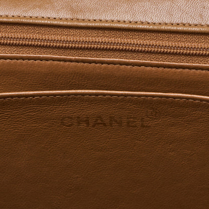 CHANEL Chain Shoulder Bag Deca Matelassé 30cm Single Flap Lambskin Black Gold-Tone Hardware, Pre-Owned