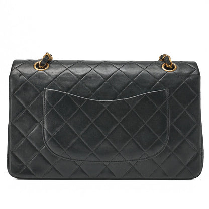 CHANEL Shoulder Bag Matelassé Double Flap 25cm Chain Shoulder Lambskin Black Gold-Tone Hardware, Pre-Owned