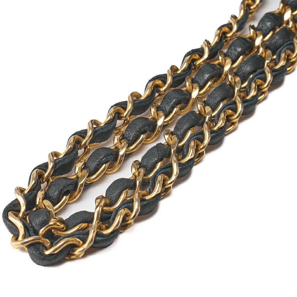 CHANEL Shoulder Bag Matelassé Double Flap 25cm Chain Shoulder Lambskin Black Gold-Tone Hardware, Pre-Owned