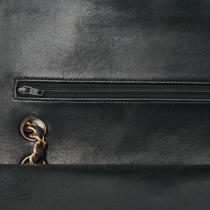 CHANEL Shoulder Bag Matelassé Double Flap 25cm Chain Shoulder Lambskin Black Gold-Tone Hardware, Pre-Owned
