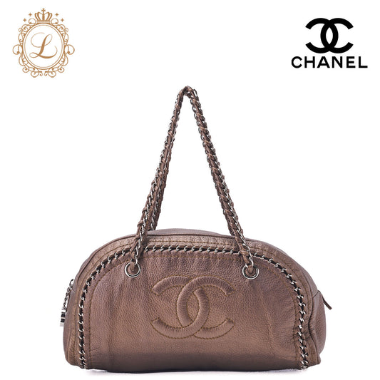 CHANEL Chain Shoulder Bag Luxury Line Cocomark Soft Caviar Gold-Tone Hardware, Pre-Owned
