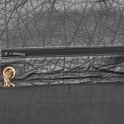 CHANEL Chain Shoulder Bag Matelassé 2.55 Vintage Calf Large Size Black Gold-Tone Hardware, Pre-Owned