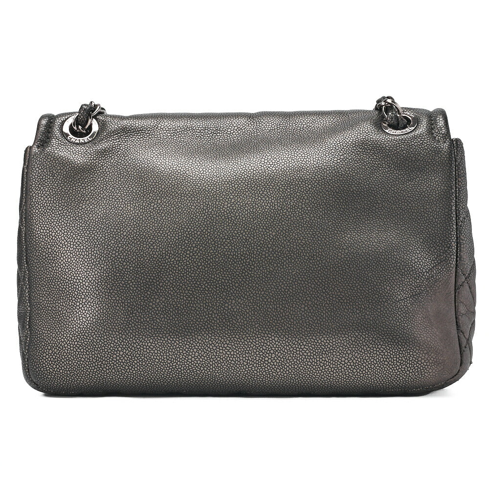 CHANEL Matelassé Coco Mark Chain Shoulder Soft Caviar Skin Silver-Tone Hardware, Pre-Owned