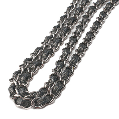 CHANEL Matelassé Coco Mark Chain Shoulder Soft Caviar Skin Silver-Tone Hardware, Pre-Owned