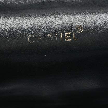 CHANEL Backpack Caviar Skin Triple Coco Turnlock Black Gold-Tone Hardware, Pre-Owned