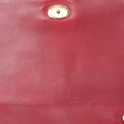 CHANEL Chain Shoulder Full Flap Coco Mark Lambskin Red Gold-Tone Hardware, Pre-Owned
