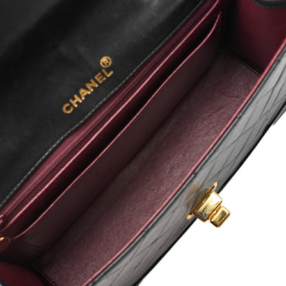 CHANEL Chain Shoulder Bag Matelassé 2.55 Turnlock Black Lambskin Gold-Tone Hardware, Pre-Owned