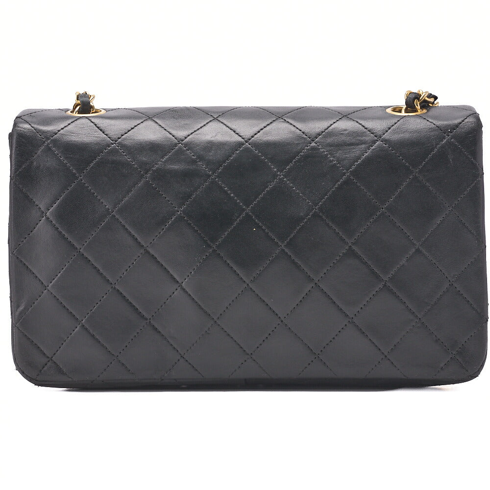 CHANEL Shoulder Bag Matelassé Lambskin Black Gold-Tone Hardware, Pre-Owned