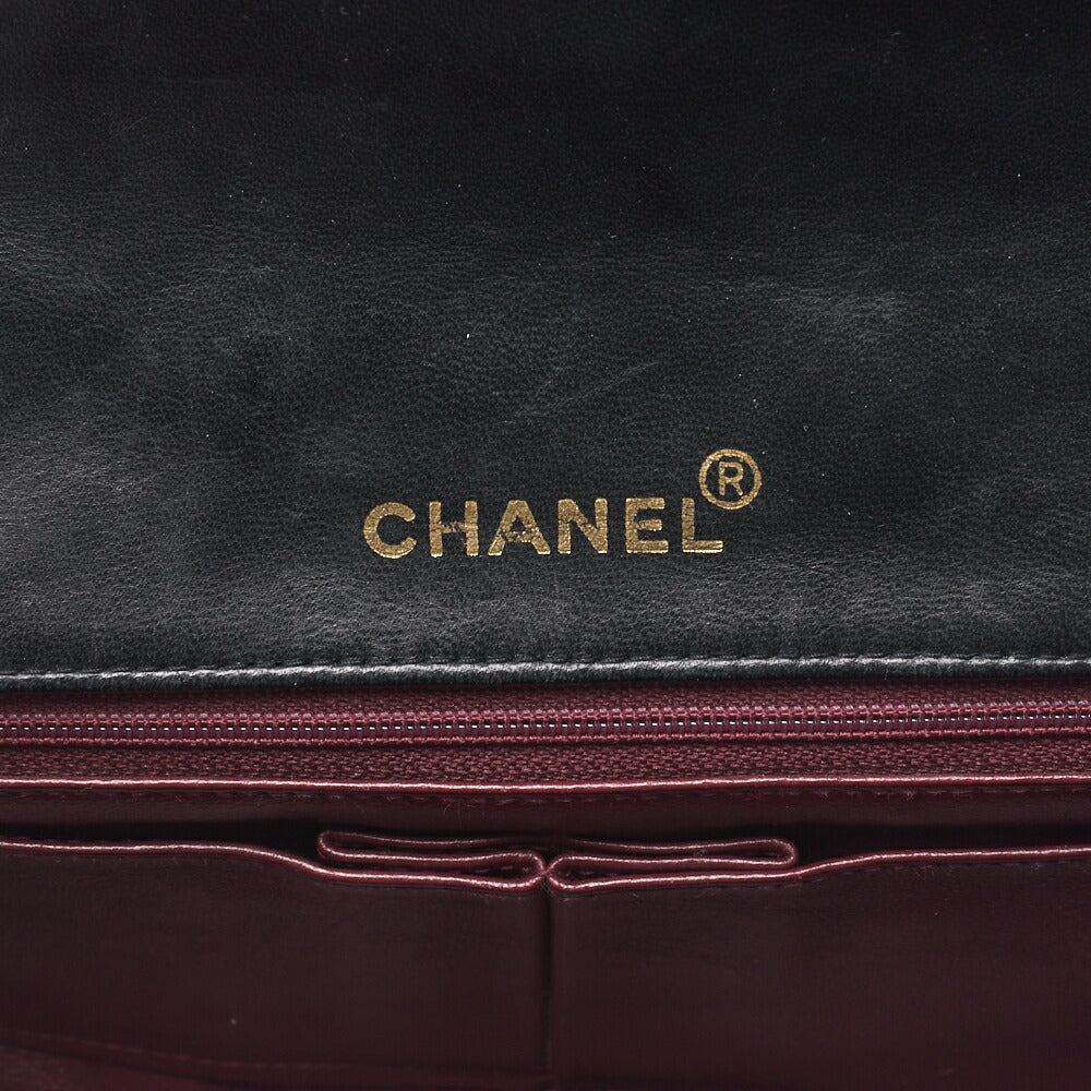 CHANEL Shoulder Bag Matelassé Lambskin Black Gold-Tone Hardware, Pre-Owned