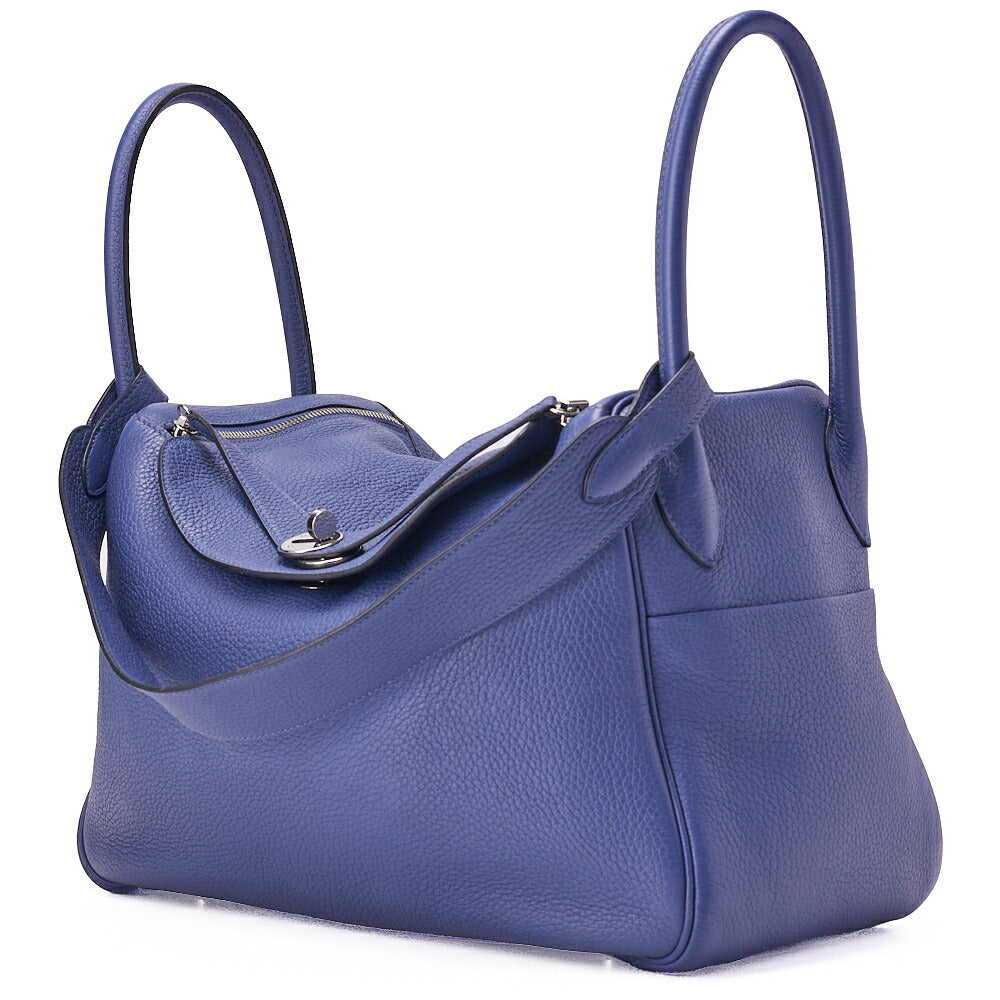 HERMES Lindy 34 Shoulder Bag Triyon Clemence Lesan Silver-Tone Hardware, Pre-Owned