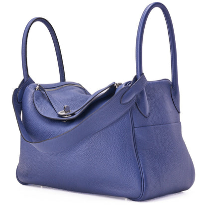 HERMES Lindy 34 Shoulder Bag Triyon Clemence Lesan Silver-Tone Hardware, Pre-Owned
