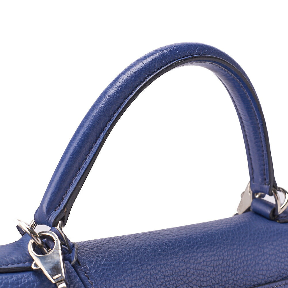 HERMES Kelly 32 Handbag Trialon Clemence Black Gold-Tone Hardware, Pre-Owned