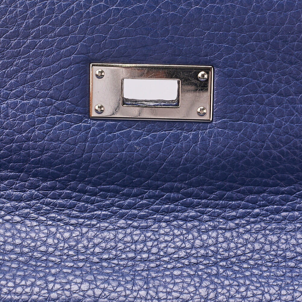 HERMES Kelly 32 Handbag Trialon Clemence Black Gold-Tone Hardware, Pre-Owned