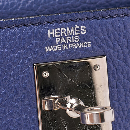 HERMES Kelly 32 Handbag Trialon Clemence Black Gold-Tone Hardware, Pre-Owned