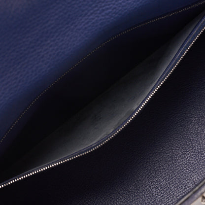 HERMES Kelly 32 Handbag Trialon Clemence Black Gold-Tone Hardware, Pre-Owned