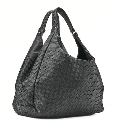 BOTTEGA VENETA Bottega Veneta Tote Bag Intrecciato Lambskin Black Pre-Owned
