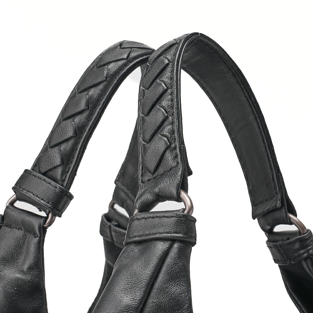 BOTTEGA VENETA Bottega Veneta Tote Bag Intrecciato Lambskin Black Pre-Owned