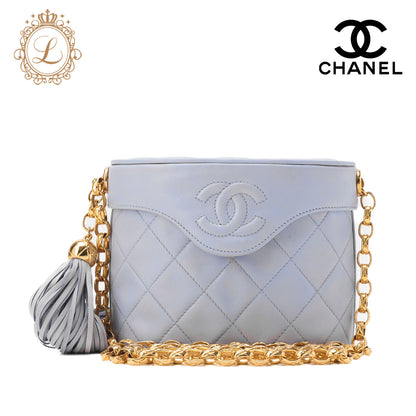 CHANEL V-Stitch Coco Mark with Fringe Bijou Chain Shoulder Lambskin Bolt Gold-Tone Hardware, Pre-Owned