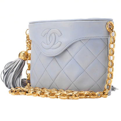 CHANEL V-Stitch Coco Mark with Fringe Bijou Chain Shoulder Lambskin Bolt Gold-Tone Hardware, Pre-Owned