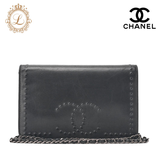 CHANEL Cocomark Chain Wallet Caviar Skin Gold-Tone Hardware, Pre-Owned
