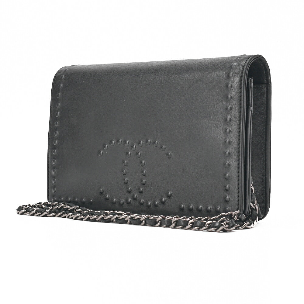 CHANEL Cocomark Chain Wallet Caviar Skin Gold-Tone Hardware, Pre-Owned